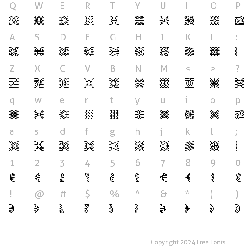 Character Map of Line Dings (BRK) Normal