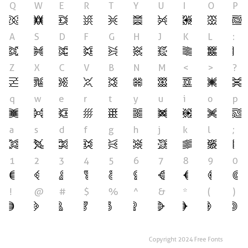 Character Map of Line Dings BRK Normal