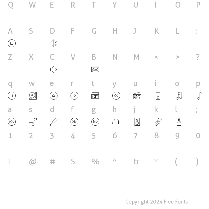 Character Map of linea-music-10 music-10