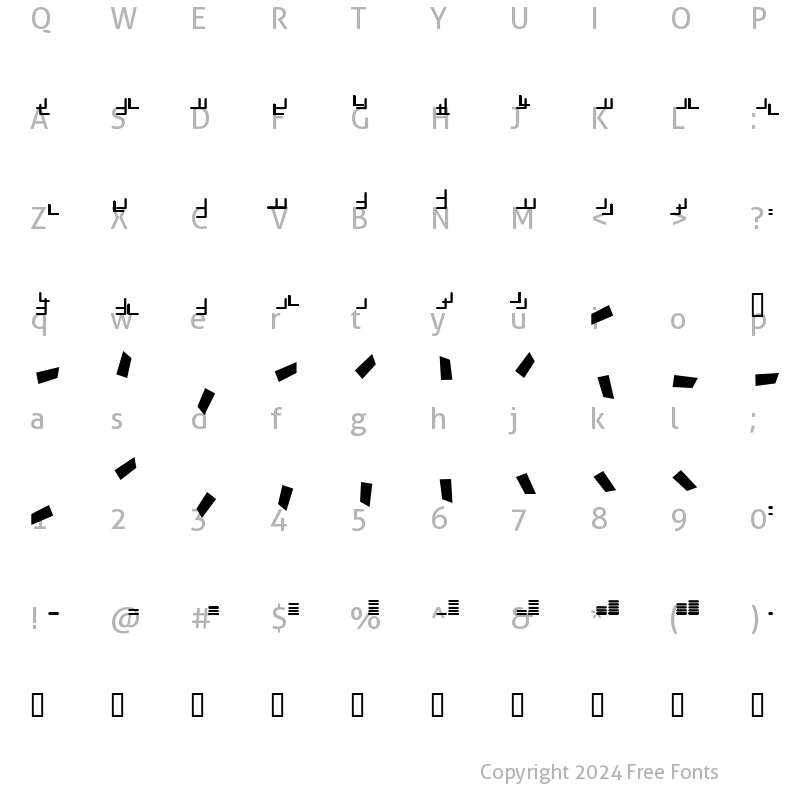 Character Map of linea straightforward