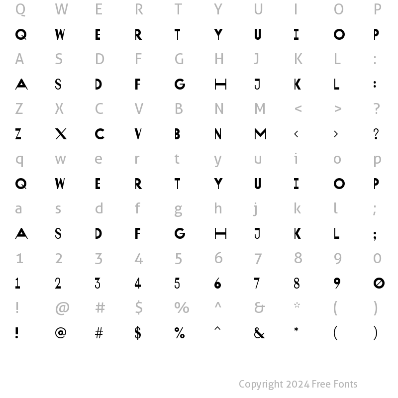 Character Map of Lineatura SemiBold