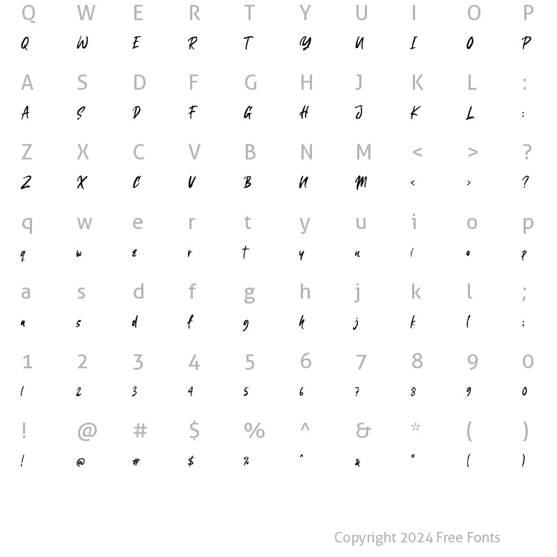 Character Map of Linebrush Regular