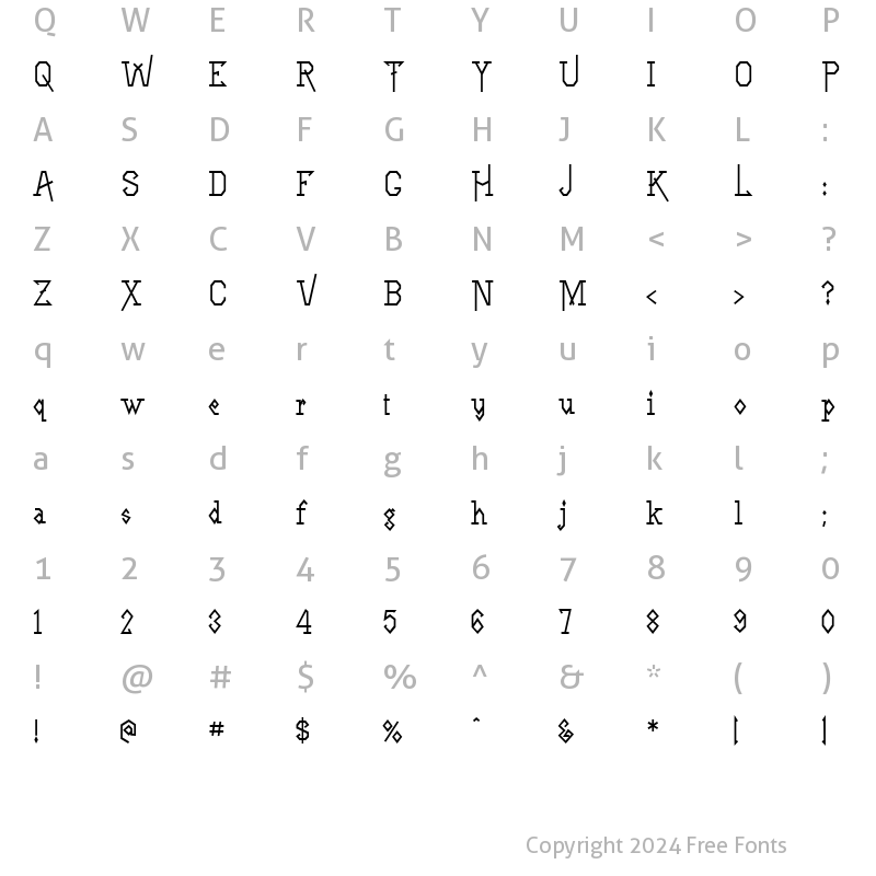 Character Map of LineDrive Bold