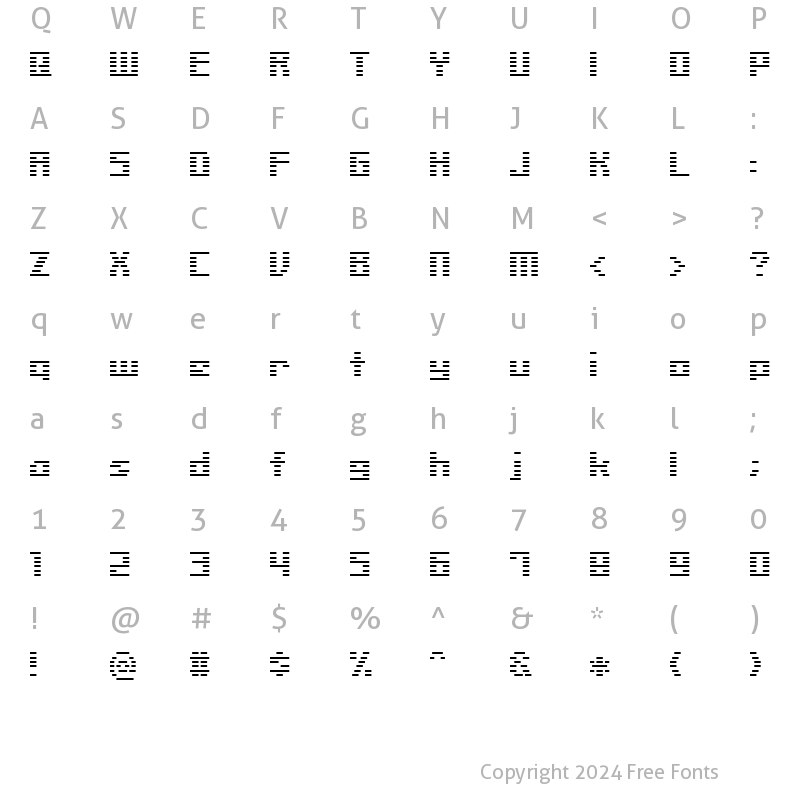 Character Map of Liner BMP14 Regular