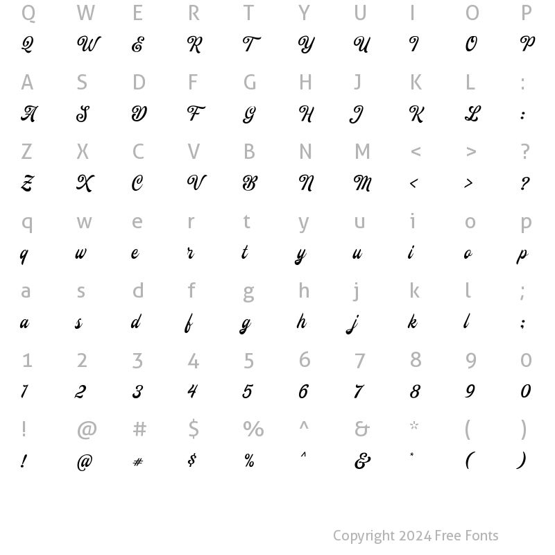 Character Map of Linestay Regular