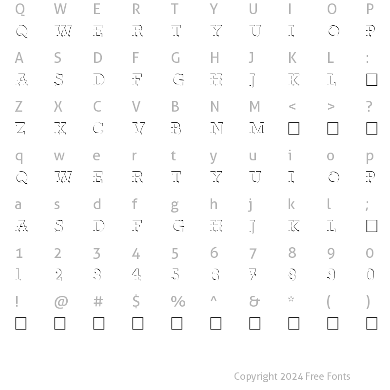 Character Map of Linford Regular