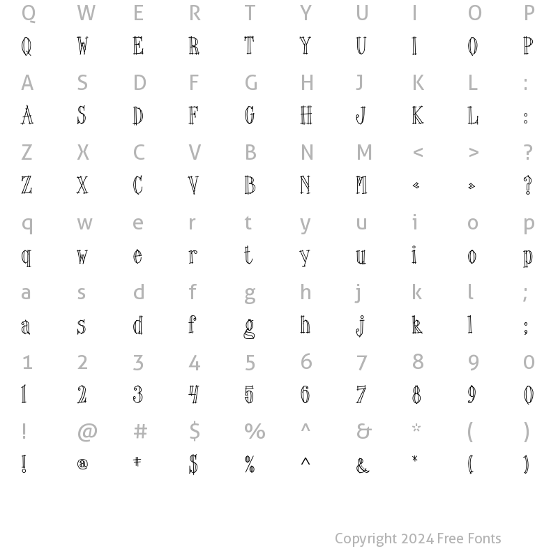 Character Map of Lingo ITC Std Regular