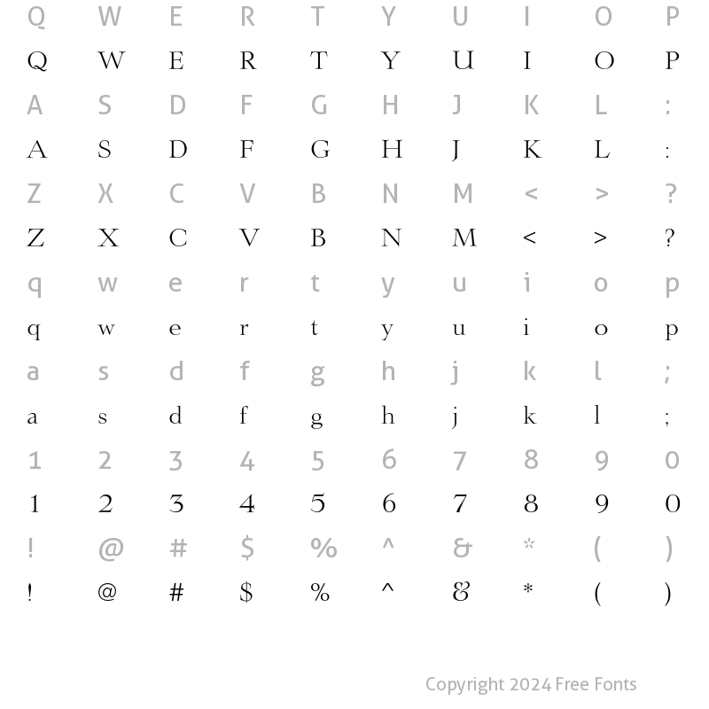 Character Map of LingwoodEF Light Regular