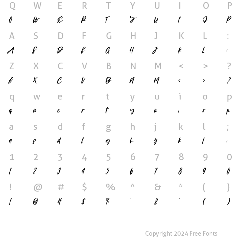 Character Map of Linoela Regular