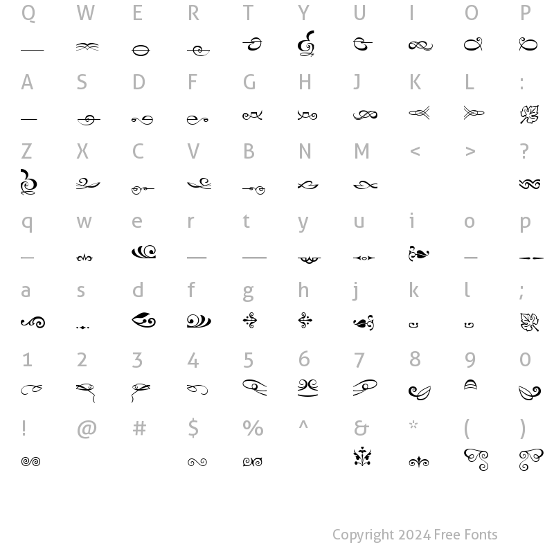 Character Map of Linotype Decoration Pi Regular