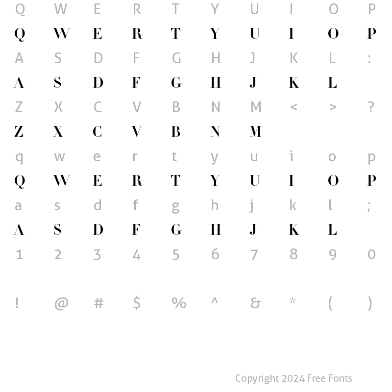 Character Map of Linotype Didot Initials Regular