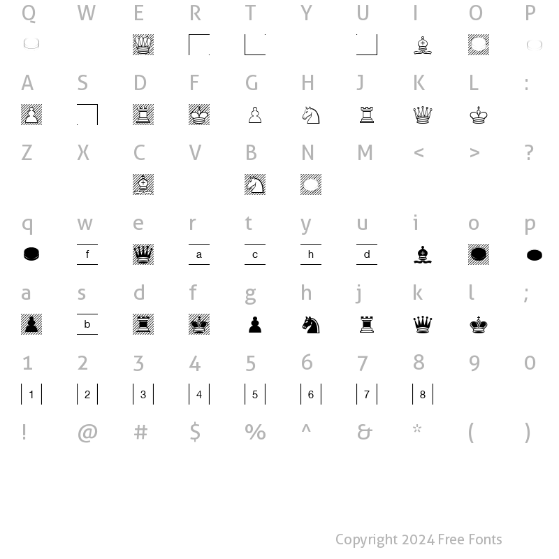 Character Map of Linotype Game Pi Regular