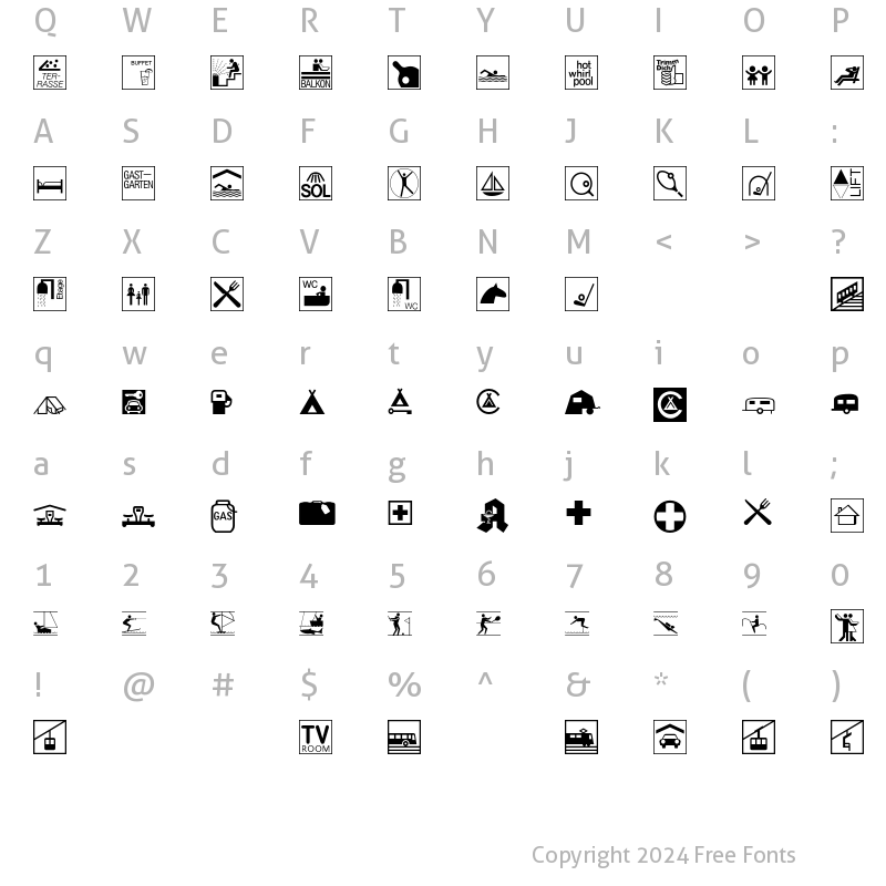 Character Map of Linotype Holiday Pi 3 Regular