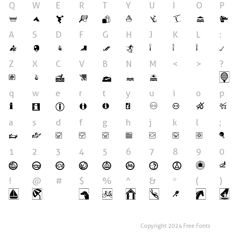 Character Map of Linotype Holiday Pi Regular