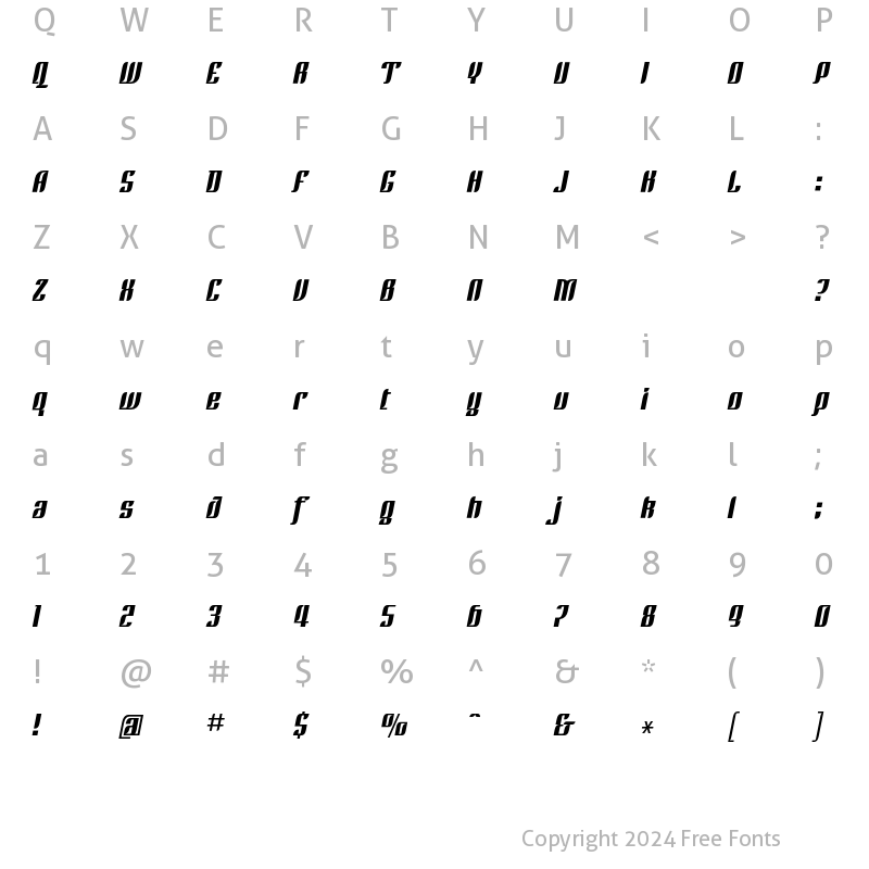 Character Map of Linotype Rezident Four Regular