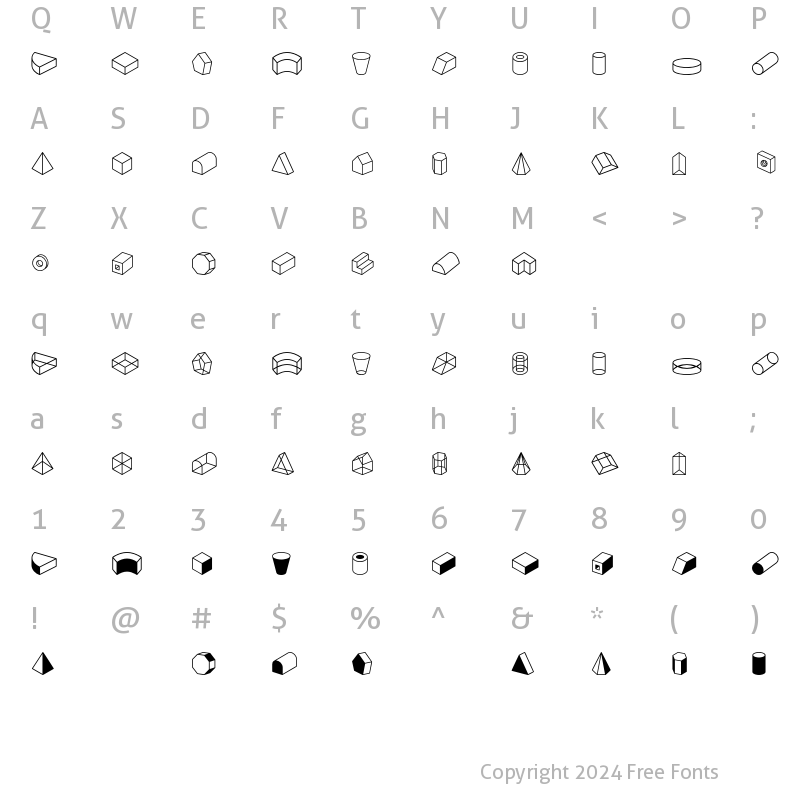 Character Map of LinotypeShapeshifter Regular