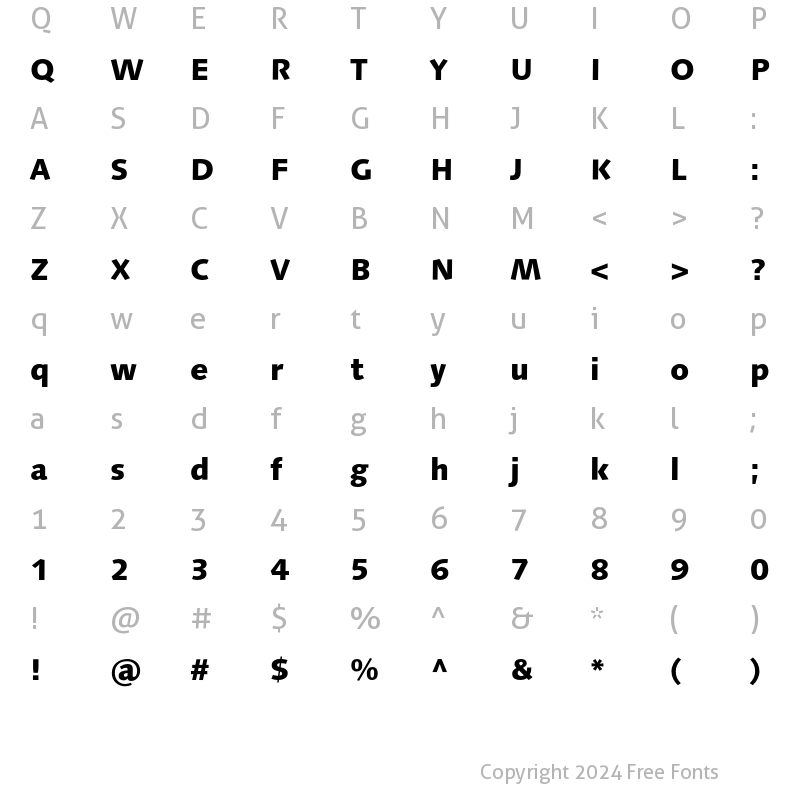 Character Map of LinotypeSyntax Heavy Regular