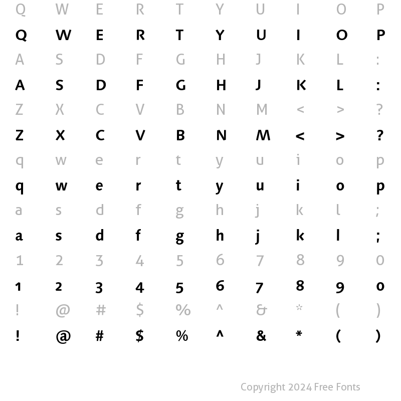 Character Map of LinotypeSyntaxOsF Bold