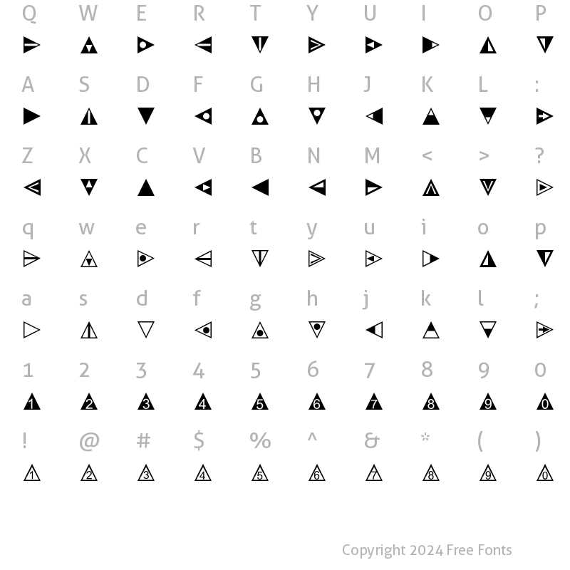 Character Map of LinotypeTapestry-Triangle Regular