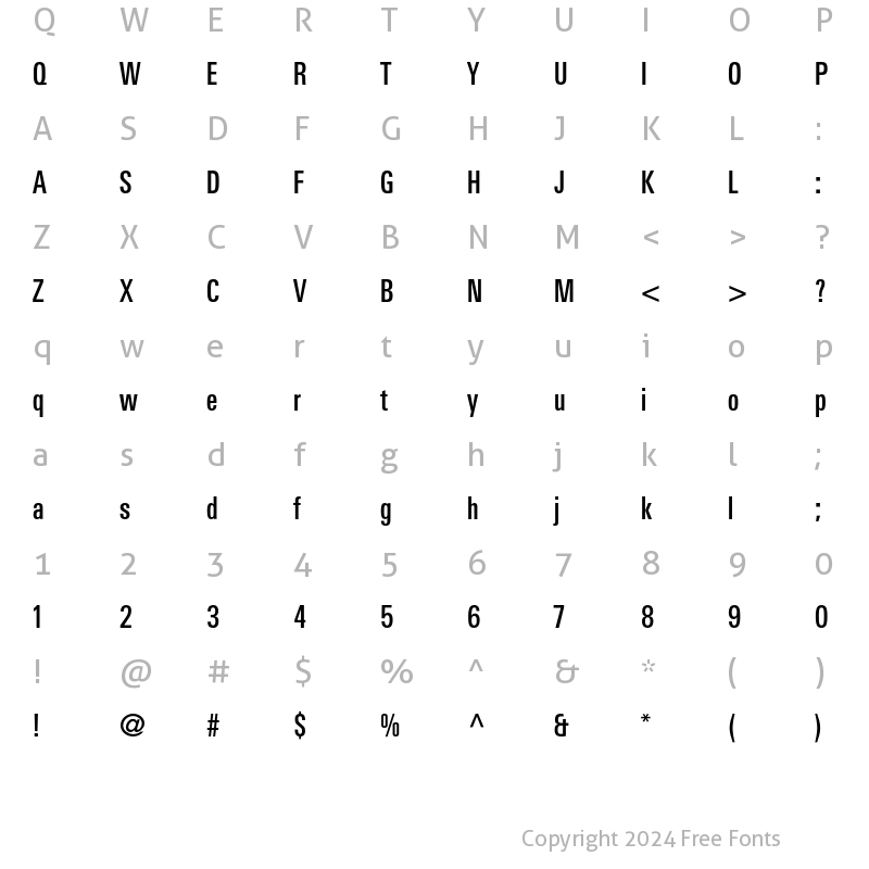 Character Map of LinotypeUnivers Comp Medium