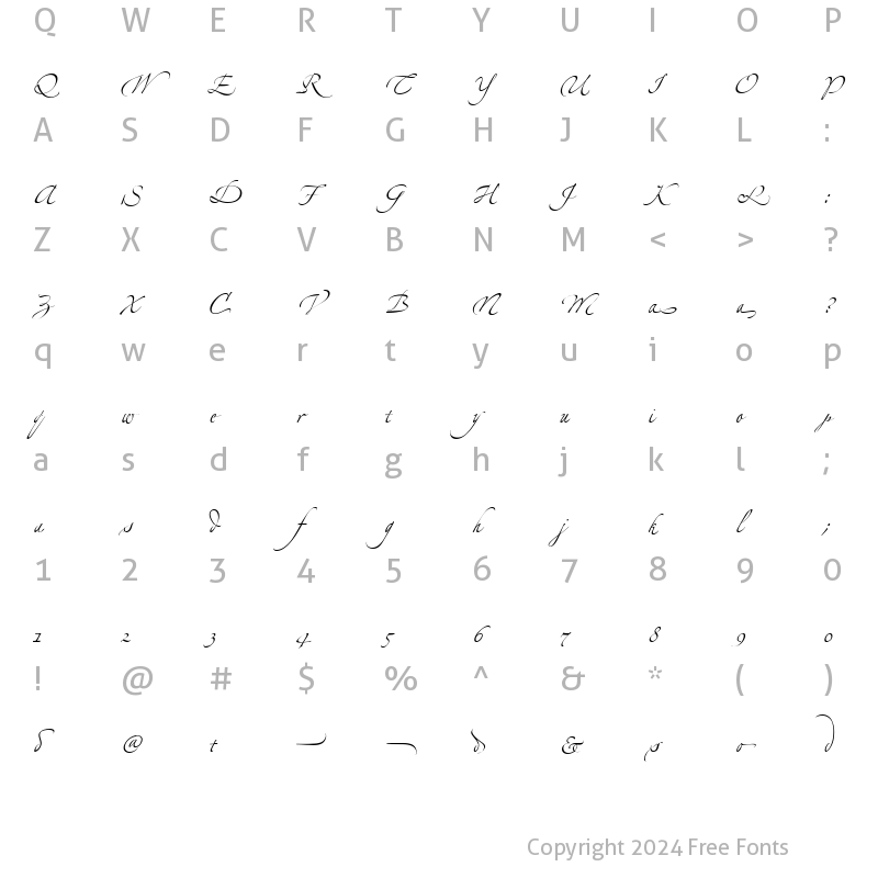 Character Map of LinotypeZapfino Four