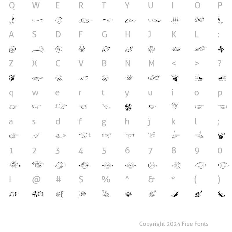 Character Map of LinotypeZapfinoOrnaments Regular