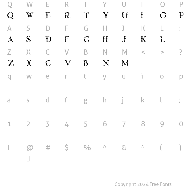 Character Map of Linthicum Demo Regular