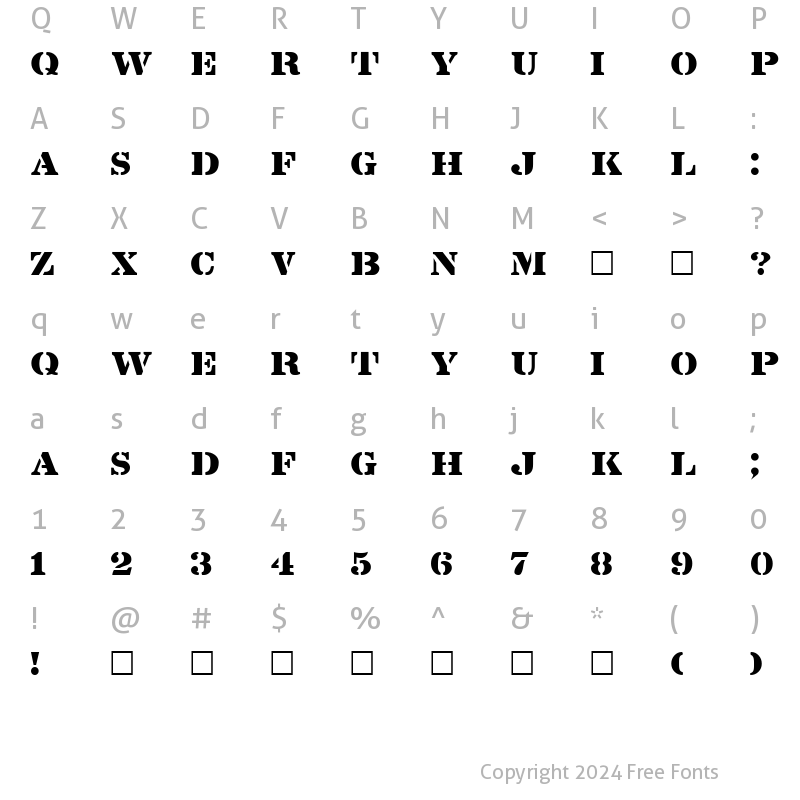 Character Map of Lintsec Regular