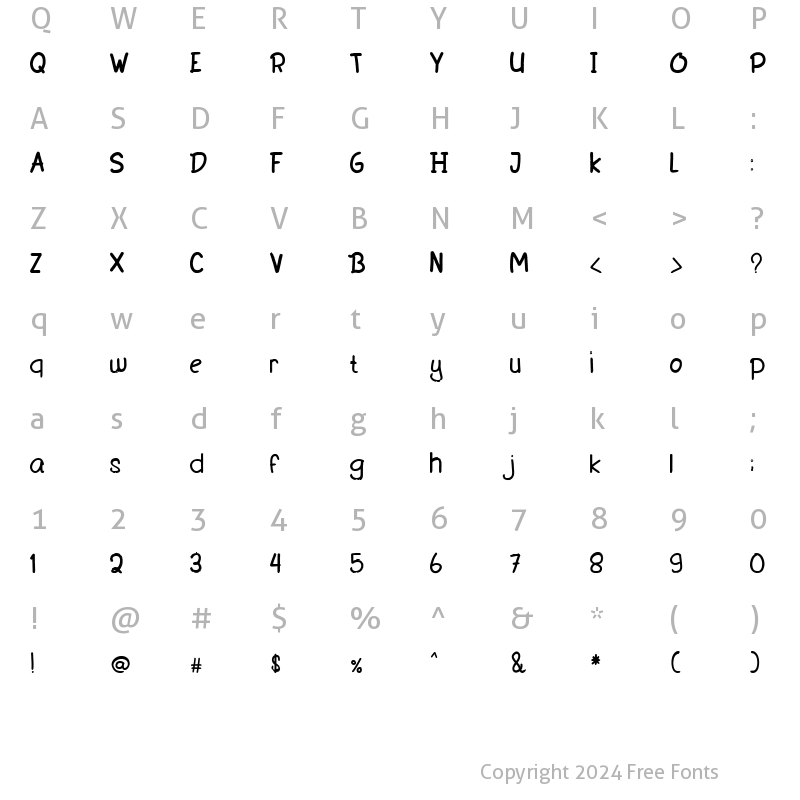 Character Map of Lionesia Regular