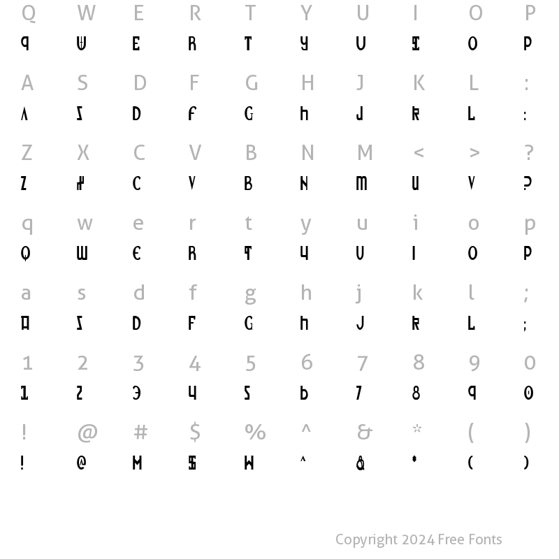 Character Map of Lionheart Condensed Condensed