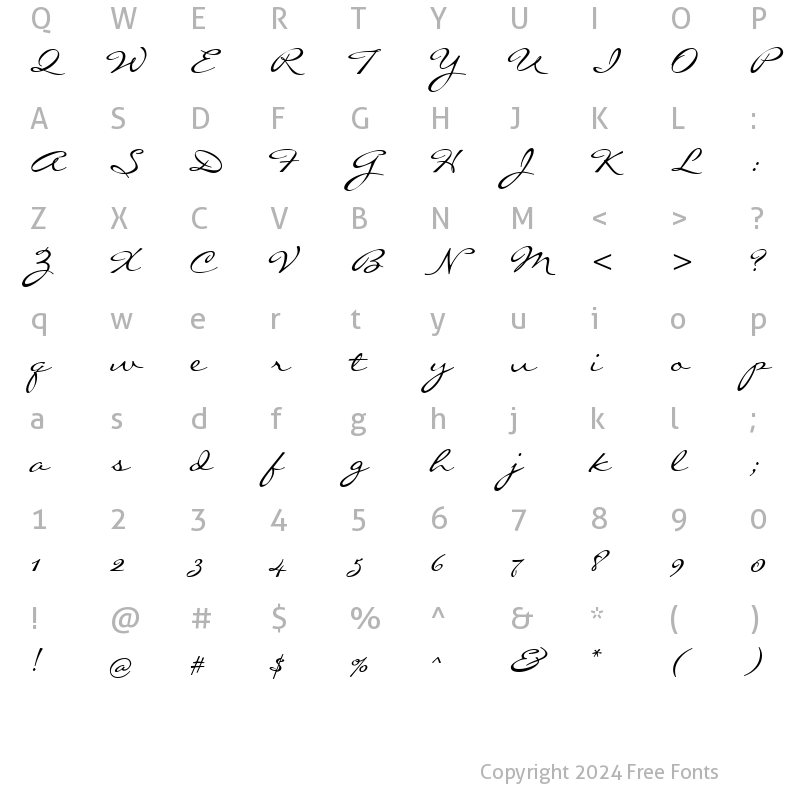 Character Map of LiorahBT Regular