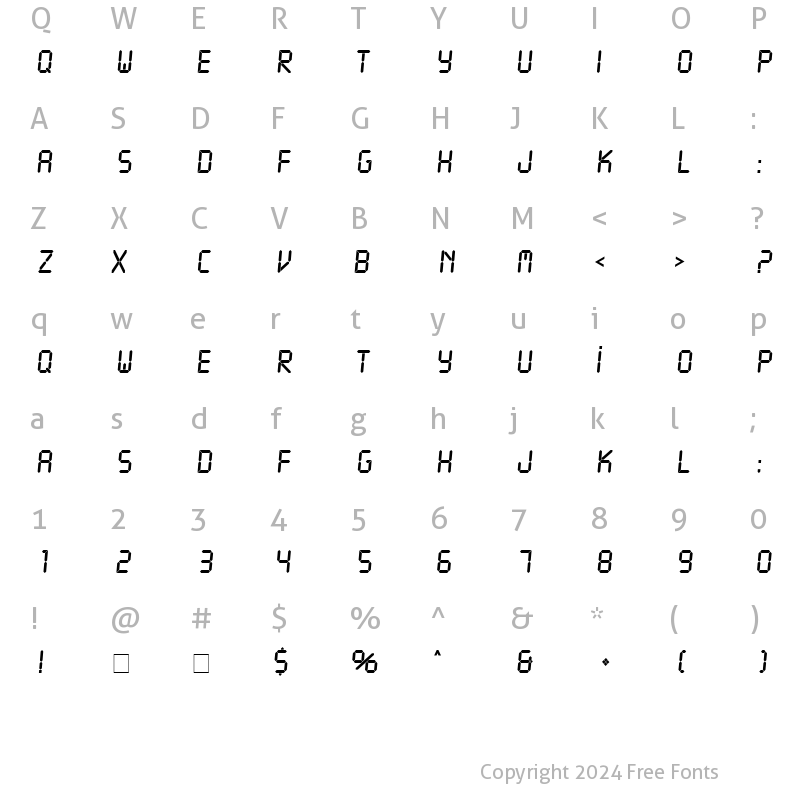 Character Map of Liquid Crystal Regular