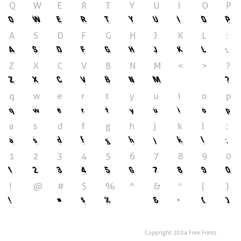 Character Map of Liquid Poured Left Regular