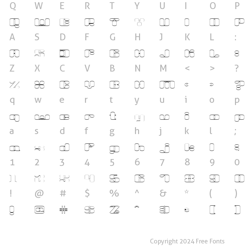 Character Map of Liquid Sex Outline Regular