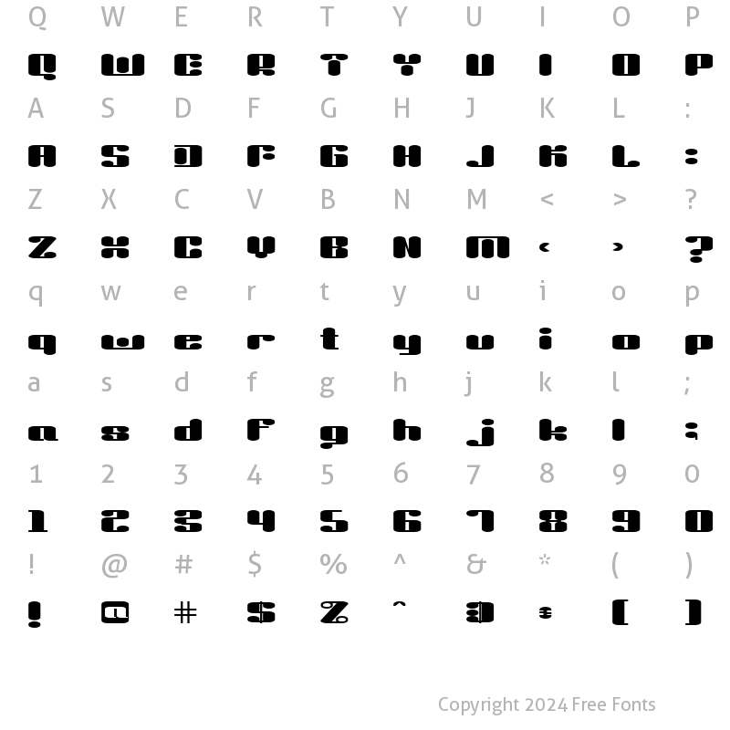 Character Map of Liquid Sex Regular