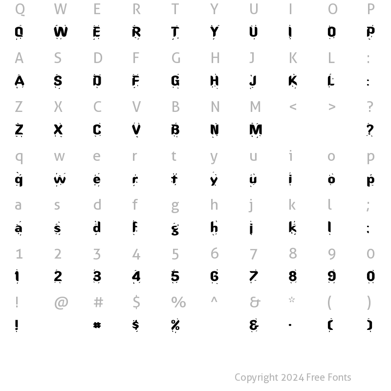 Character Map of Liquid Wd Regular