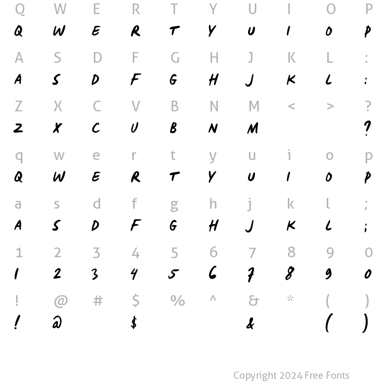 Character Map of Liquidor Bold