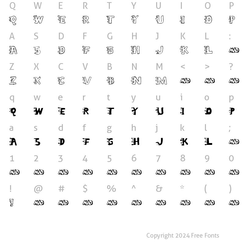 Character Map of Liquidy Bulbous Regular