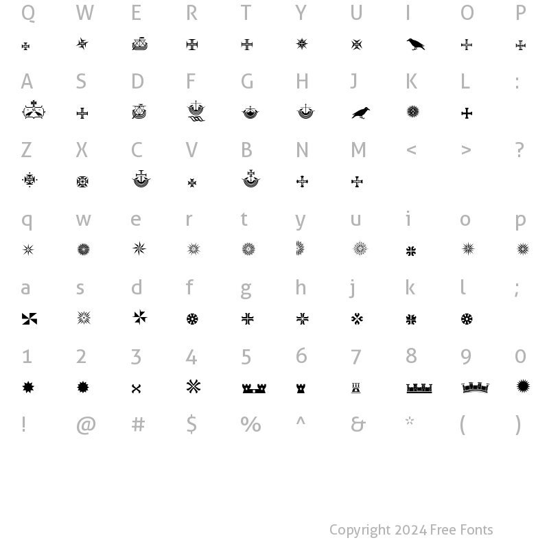 Character Map of Lisboa Dingbats Symbols Regular