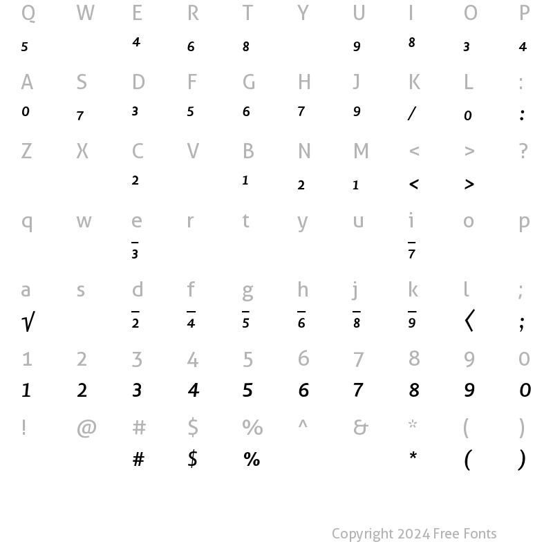 Character Map of Lisboa Expert Bold Italic