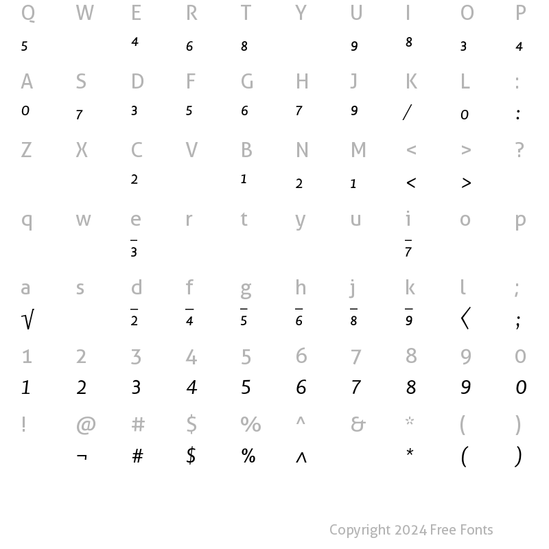 Character Map of Lisboa Expert Italic