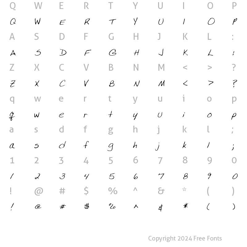 Character Map of Lissa Regular