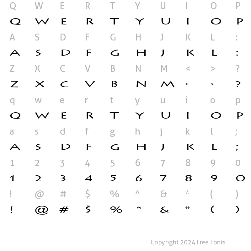 Character Map of Liste Extended Normal