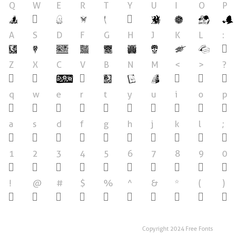 Character Map of Listemagerens Dingbats Normal