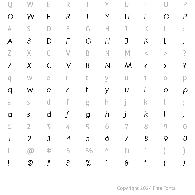 Character Map of Litera-Serial BoldItalic