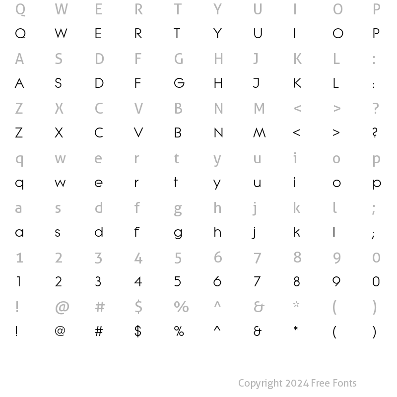 Character Map of LiteraEF Regular