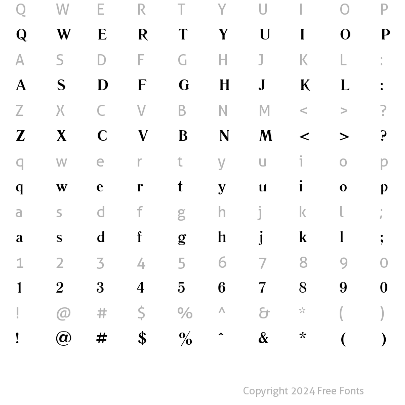 Character Map of LiteraturnayaC Bold