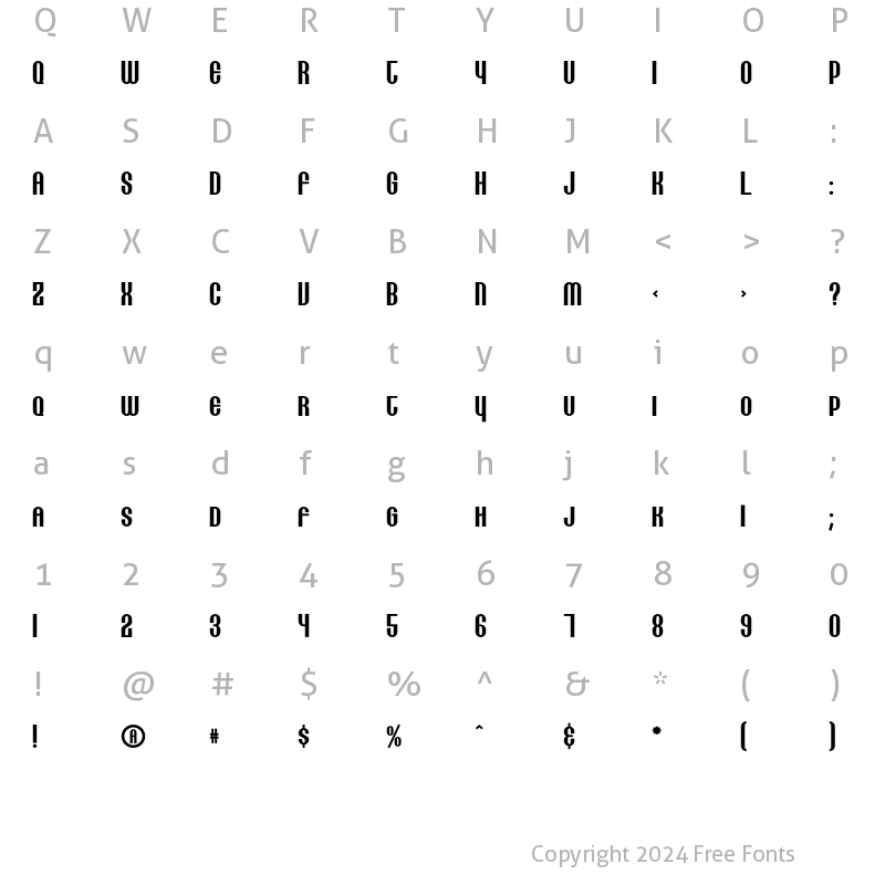 Character Map of Lithia SmallCaps Bold