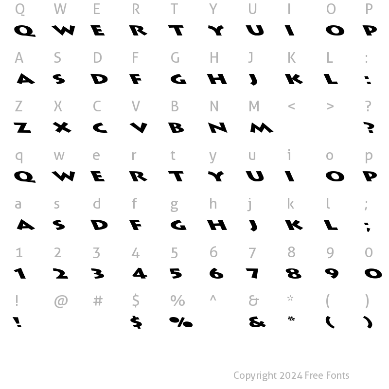 Character Map of Lithograph Extended Leftie Regular