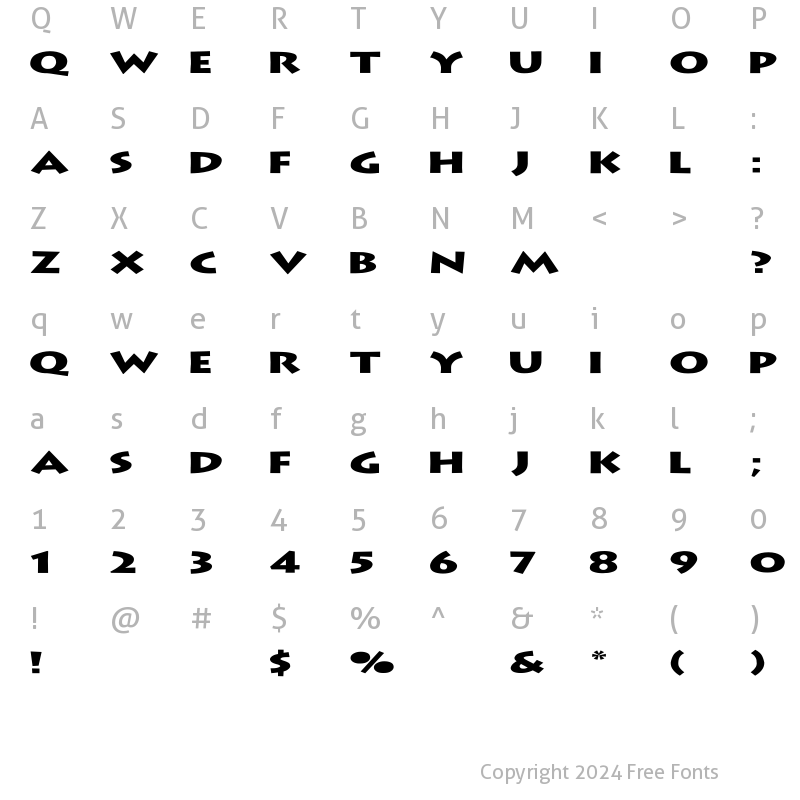 Character Map of Lithograph Extended Regular